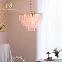 Lampes suspendues en verre de Murano faites à la main personnalisables, foyer, escalier, lustre LED luxueux à plusieurs niveaux