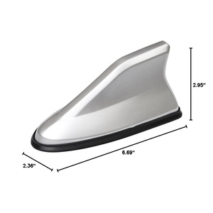Antenne radio de voiture en forme d'aileron de requin, 6,69 pouces, installation adhésive, plastique, ajustement universel, amplificateur de signal FM AM - Product Image 1