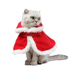 F10 Lujosa Ropa Cálida de Otoño Ecológica para Mascotas, Estilo Clásico, Capa de Navidad para Gatos y Perros, Patrón Sólido, Hecha de Polar, Estilo Occidental - Product Image 1