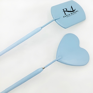 Handheld <b>Mirror</b> Heart And <b>Square</b> Shape Light Blue Personalized Single Side Makeup <b>Mirror</b> - Product Image 6
