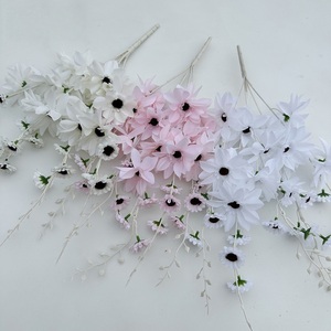 Hot bán 5 dĩa <span class=keywords><strong>Dahlia</strong></span> pinnata hoa nhân tạo bó hoa cho đám cưới nhà tổ chức sự kiện trang trí trắng đỏ dahila hoa nhân tạo - Product Image 5