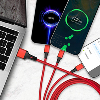 Fabrika doğrudan ucuz LED Logo ışığı up 6-in-1 tip-c ve USB-A tip-c 8-Pin 1.2M naylon örgü koruyucu hızlı şarj kablosu