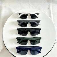 Lunettes de soleil polarisées oversize carrées à monture intégrale dégradée unisexe, miroir de luxe, personnalisables pour activités de plein air