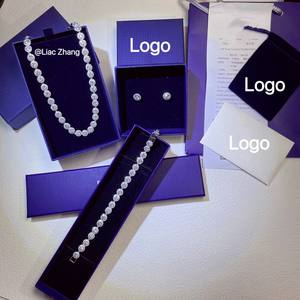 Conjunto de Collar, Pulsera y Pendientes de Zirconia Redonda de Alta Calidad, Brillante y Encantador, Regalo con <span class=keywords><strong>Logo</strong></span> Original de Roman Angel - Product Image 1