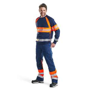 BLAKLADER - 156418118953D112 Pantalon haute visibilité Bleu marine/Orange-EAN 7330509401675 HI-VIS WORKWEAR - Product Image 4
