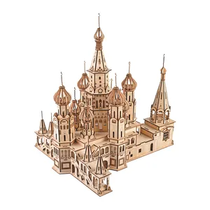 Catedral de São Manjericão Montar Brinquedos 3D DIY corte a laser Puzzles De Madeira BRINQUEDOS Para Adultos