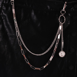 Cadena de cintura geométrica de aleación de zinc plateada unisex, cadena corporal de moda para discoteca K532 - Product Image 4