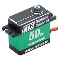 Servomoteur numérique étanche PTK 9850 MG-D avec engrenage SS, moteur HV sans noyau, 50 kg, 0,090 sec, programmable pour avion RC à voilure fixe, voiture RC, hélicoptère