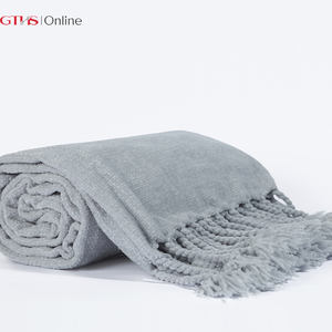 Couverture <span class=keywords><strong>tricot</strong></span>ée Super douce, <span class=keywords><strong>plaid</strong></span> 100% en Polyester avec Logo personnalisé, à épais rapide, nouvelle collection - Product Image 2