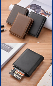 Minibook Business Anti-theftMini Small <strong>Personalised</strong> Clip Pop up <strong>Wallet</strong> Custom Smart Rfid Pu Leather Credit Card Holder <strong>Wallet</strong> - Product Image 6