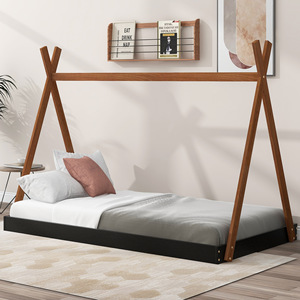 Structure de lit bébé en bois pour chambre d'enfant, design moderne, structure réglable - Product Image 1