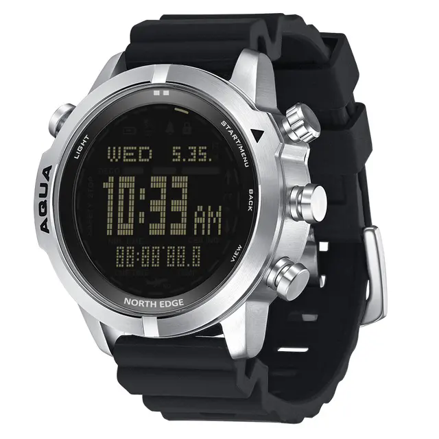 NORTH EDGE Men's Professional Diving Computer Watch Scuba Diving NDL 300M Dive Watches Altimeter Barometer Compass AQUA