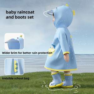 مجموعة أحذية معطف واق من المطر برسوم كرتونية لطيفة للأطفال ملابس خارجية مضادة للماء للتخييم المدرسي للاستخدام الخارجي للأولاد GirlsCustomizableLogo - Product Image 2