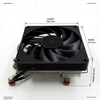 Refroidisseur de processeur 130W avec 4 caloducs en cuivre et ailettes en aluminium, avec ventilateur, compatible LGA 1700 1200 115X AM4 ITX, profil bas, OEM ODM, usine ISO, MOQ 1 pièce