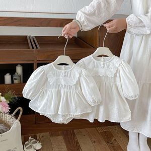 Vestido Romper de Algodón Otoñal Angou RTS con Encaje, Ropa Linda para <span class=keywords><strong>Hermanas</strong></span>, para Bebé Niña - Product Image 1