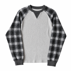 T-shirt Termica a Maniche Lunghe in Maglia Waffle con Cuciture a V Retrò, Stile Streetwear, Alta Qualità OEM ODM - Product Image 1