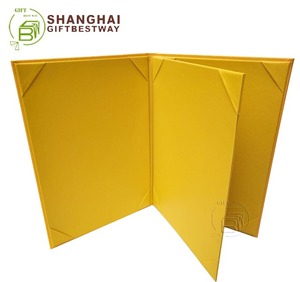 ปกเมนูร้านอาหารแบบ 3 แผ่น สีเหลือง 4 ด้าน สำหรับร้านกาแฟ 3 แฟ้ม - Product Image 2