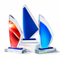 Trophée en cristal gravé sur mesure, plaque en verre, récompense pour la contribution des employés, souvenir de réunion annuelle, vente en gros