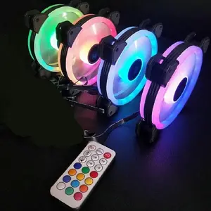 PC case gaming computer cabinet fan with without controller remote 12vdc no pwm or pwm 12025 120mm cooling argb rgb fan