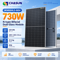 Panneau solaire Jinko JKM730N-66HL5-BDV 730W N Type TOPCon Bifacial Double Verre HOT 3.0 Haute Puissance pour Installation Commerciale et Utilitaire