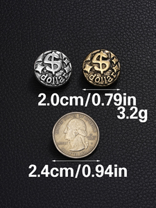 Metallo Vintage segno del dollaro <span class=keywords><strong>bottoni</strong></span> per la decorazione di abbigliamento unico stile retrò accessori di abbigliamento - Product Image 4