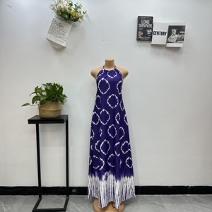 Abito Lungo Estivo Casual con Stampa Africana e Collo all'Americana 2026 in Poliestere <span class=keywords><strong>per</strong></span> Donna - Product Image 5
