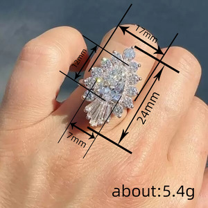 Anello con design a goccia di neve, stile corona, per donna - Product Image 4
