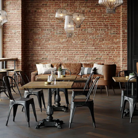 Table de Restaurant Carrée de Bonne Qualité Foshan, Ensemble Table et Chaises en Bois pour Restaurant et Bar