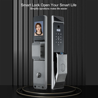 Serrure de porte intelligente entièrement automatique avec reconnaissance faciale, empreinte digitale, caméra WiFi Tuya, entrée sans clé pour la maison et le bureau