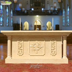 Altar de Mármol Blanco Tallado a Mano, Estilo Moderno, para Iglesia - Product Image 4