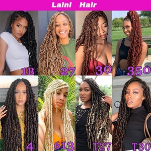 Extensions de cheveux synthétiques pré-bouclées Nu Locks pour tresses, fausses locks bouclées souples pour tressage en gros - Product Image 6