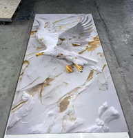 Panneau mural en PVC à installation rapide, sans formaldéhyde, écologique, en marbre UV, pour la décoration d'hôtels et de villas