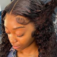 Peluca de cabello humano de 13x4 de alta calidad, postizo de encaje frontal ondulado rizado, pelo de encaje suizo virgen brasileño