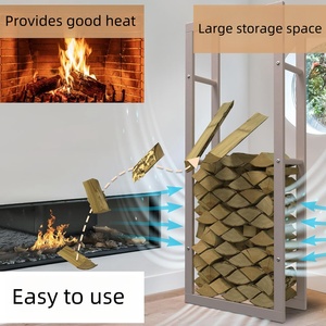 Hot Selling Metal <b>Firewood</b> Rack Stand Powder Coated Classic Rectangle <b>Firewood</b> Holder Model FWR32401 China Origin Mail Order - Product Image 5