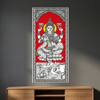 Peinture traditionnelle rectangulaire en tissu Kalamkari pour la décoration de la maison, art mural indien fait main