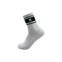 Chaussettes de sport épaisses confortables pour femmes haut de gamme personnalisables noires avec motif étoile Longueur d'équipage tricotée pour une utilisation hivernale