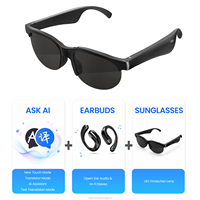 Lunettes audio multifonctionnelles à oreille libre Hi-Fi Stéréo avec assistant IA, mode tactile, Bluetooth 5.3 et nouveau casque sans fil