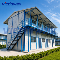 Casa Prefabricada Contemporánea Tipo K, Panel Sándwich de Acero de Color, Edificio Modular, Oficina Temporal para Sitio de Construcción