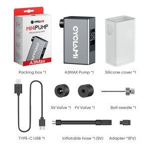 Pompe à air électrique en aluminium A3MAX personnalisée, max 150 PSI, valve Presta Schrader, type-C rechargeable, arrêt automatique - Product Image 6