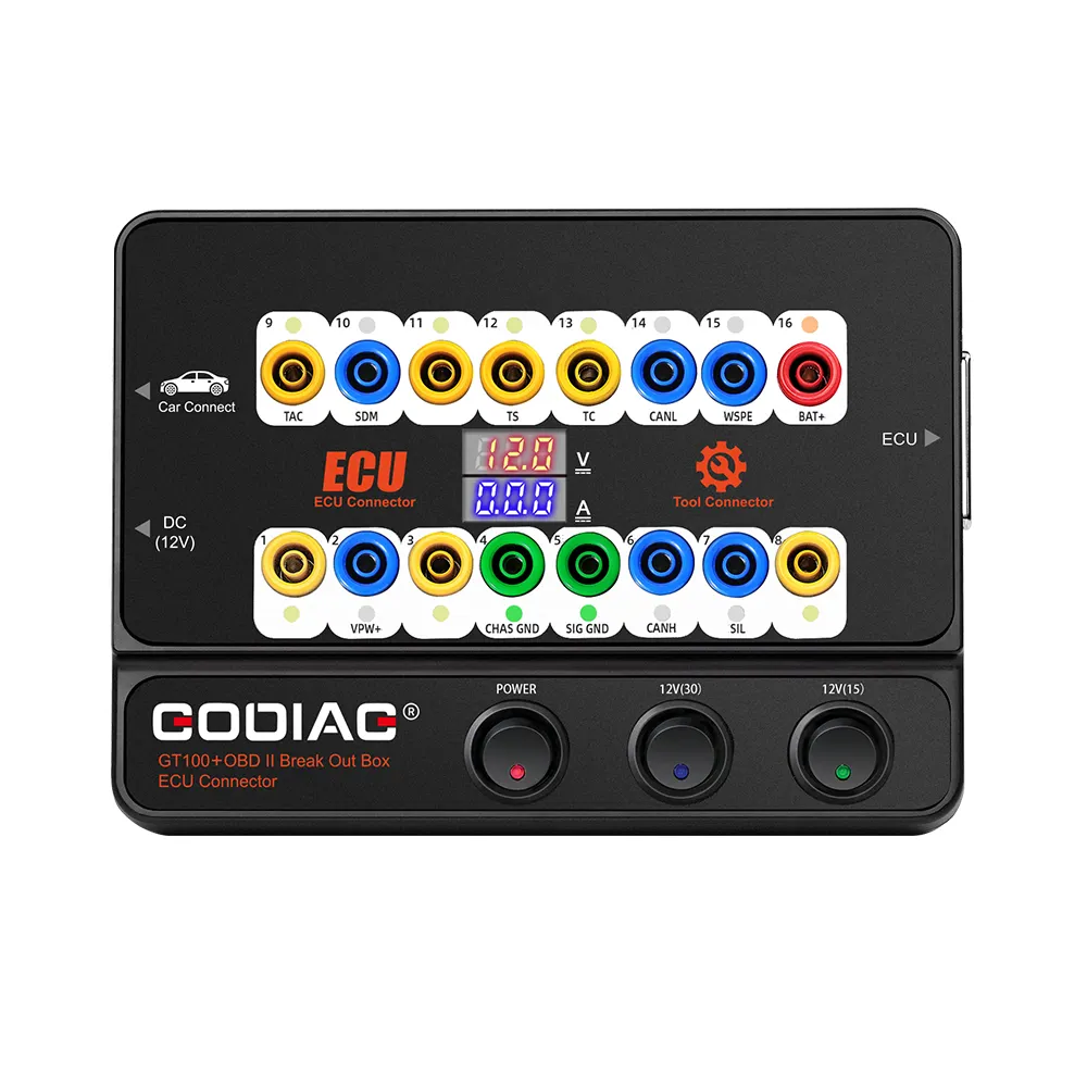 2024 GODIAG GT100+ New Generation OBDII Breakout Box with Electronic Current Display GT100 Pro