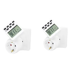 2x Digitale Timer Gemaakt In China Digitale Stekker Stopcontact Timer Adapter