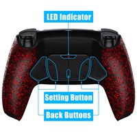Pemanjang Tombol Belakang RISE4 V3 Bertekstur Merah Khusus untuk Pengontrol PS5