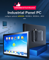 Win 10 Android All-in-One Panel Pc Pantalla táctil capacitiva de 10 puntos Panel de montaje en pared integrado sin ventilador para uso industrial