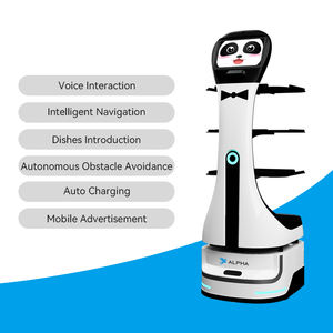 <span class=keywords><strong>Robot</strong></span> de service alimentaire interactif, hybride intelligent de salutation et de livraison avec écran publicitaire pour café, boulangerie et hall d'exposition - Product Image 5