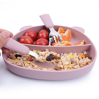 Produits tendance 2023 nouvel arrivage ensemble de bols en silicone de qualité alimentaire pour bébé ensemble de vaisselle en silicone multicolore à aspiration