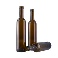 Bouteille de vin en verre vert antique de 375ml Bouteille de vin de Bordeaux avec bouchon à vis