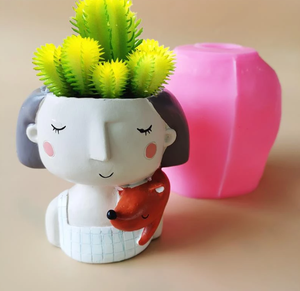 Moule à bougie en résine béton fait main, pour fille et garçon, modèle en Silicone, Pots succulentes - Product Image 4