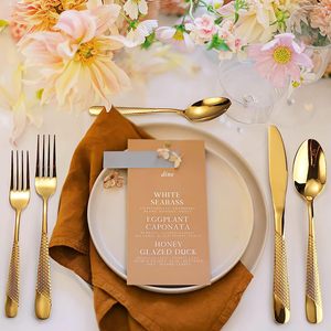 Hàn Quốc búa Flatware Set siêu sắc nét răng cưa dao Vàng Set thép không gỉ sang trọng bạc Set - Product Image 2