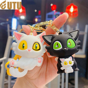 Transfrontalier mignon Meng clocher tour petit pendentif silicone petit chat sac suspendu décoration porte-clés en gros-F - Product Image 4