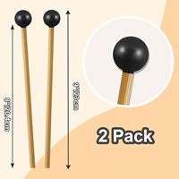 Top Selling 2 Pcs Glockenspiel Xylophone Mallets Percussion with Wood Handle 8 Inch Drum Sticks